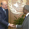 Annan (R) with Lebanese Prime Minister Mikati