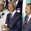 Annan (M)  with Presidents of Nigeria and Cameroon