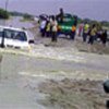 Vehicle tries to navigate roads in Dadaab camp