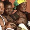 Mothers learn how to breastfeed in Angola