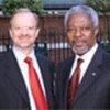 Annan with Robin Cook (left) on 1999 UK visit