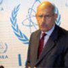 Mohmaed ElBaradei addresses the press
