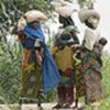 Women, children return home with sacks millet