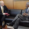 Kofi Annan (R) with Special Envoy Kai Eide