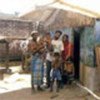 Displaced Sri Lankan family at a transitional shelter