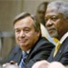 Kofi Annan (d) et  António Guterres (g) (archives)