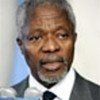 Annan speaks to reporters