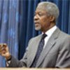 Kofi Annan at news conference