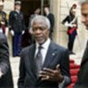Annan (C) & Prime Minister de Villepin brief the press