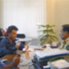 Reporters interview Lt. Gen. Nadeem Ahmed