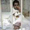 Niño herido en un hospital de Beirut