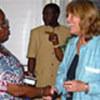 File photo of Lena Sundh (R) in DR of Congo