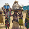 Displaced Chadian women near Goz Amir refugee camp