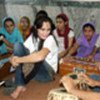Jolie listens to Sikh children playing religious music