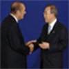 Ban Ki-moon with Jacques Chirac (L)