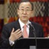 Ban Ki-moon addresses staff at meeting