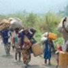 Displaced people leaving North Kivu