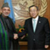 Ban Ki-moon (right) and Afghan President Karzai