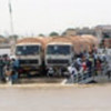 UNHCR trucks crossing River Senegal