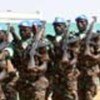 Gambian peacekeepers in their new UN blue berets
