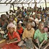 Internally displaced children attend class in a bush school in Central African Republic