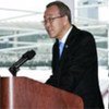 Secretary General Ban Ki-moon speaking   at luncheon in Chicago