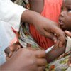 Child being vaccinated at camp Mugunga, North Kivu