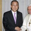 Secretary-General Ban Ki-moon and Pope Benedict XVI (file photo)