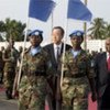 BanKi-moon arrives in Monrovia, Liberia.