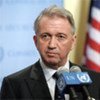 United Nations Special Envoy Terje Roed-Larsen speaks to reporters