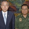 Secretary-General Ban Ki-moon and  Senior General Than Shwe, Head of State of Myanmar