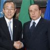 Secretary General Ban Ki-Moon with  Prime Minister Silvio Berlusconi in Rome