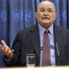 Le président de l'Assemblée générale de l'ONU, Miguel D'Escoto Brockmann.