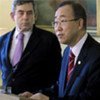 Secretary-General Ban Ki-moon and Prime Minister Gordon Brown at press conference