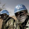 Members of Nigerian battalion of the UN-AU Hybrid Mission in Darfur on patrol