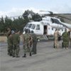 Des observateurs militaires de la MINUEE se préparent le 30 juillet 2008 à quitter leur base à Adigrat (nord de l'Ethiopie).