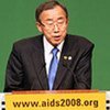 Le Secrétaire général de l'ONU, Ban Ki-moon, à l'ouverture de la 17e Conférence internationale sur le VIH/sida à Mexico, en août 2008.