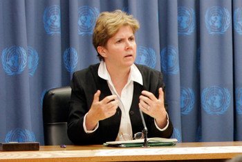 Jane Holl Lute, Assistant-Secretary-General and Officer-in-Charge of the Department of Field Support, briefs the media.