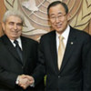 Secretary-General Ban Ki-moon  with President Demetris Christofias