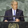 Le président américain George W. Bush devant l'Assemblée générale de l'ONU.