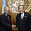 Secretary-General Ban Ki-moon (right) meets with Felipe Calderón Hinojosa, President of Mexico