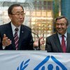 Secretary-General Ban Ki-moon addresses UNHCR staff at headquarters in Geneva