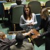 Delegates cast ballots during  election for 18 members of ECOSOC