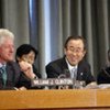 Former US President Bill Clinton  and Secretary-General Ban Ki-moon (2nd right)