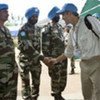 George Clooney, UN Messenger of Peace, meets peacekeepers in DR Congo in January 2008
