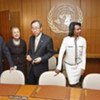 Secretary-General Ban Ki-moon (third from right) meets with members of the Middle East Quartet (file photo)