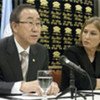 Secretary-General Ban Ki-moon and Foreign Minister Tzipi Livni at joint news conference