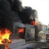 UNRWA’s warehouses burning in Gaza