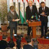 UN Envoy for Afghanistan, Kai Eide, at press briefing in Tajikistan