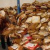 Food awaiting distribution in UNRWA warehouse